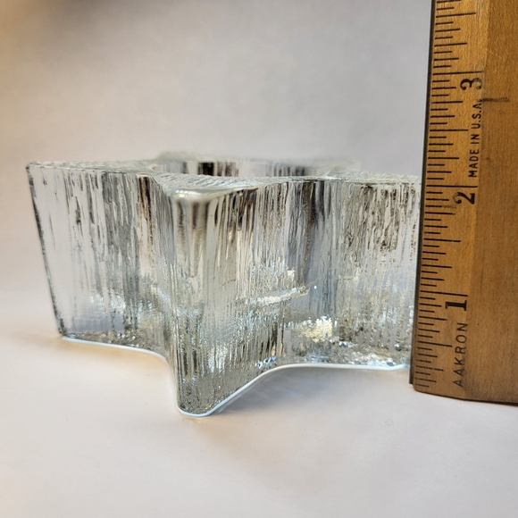 Avon Star Shape CANDLE HOLDER Starbright Textured Heavy Glass Tea Light Votive - Picture 4 of 12
